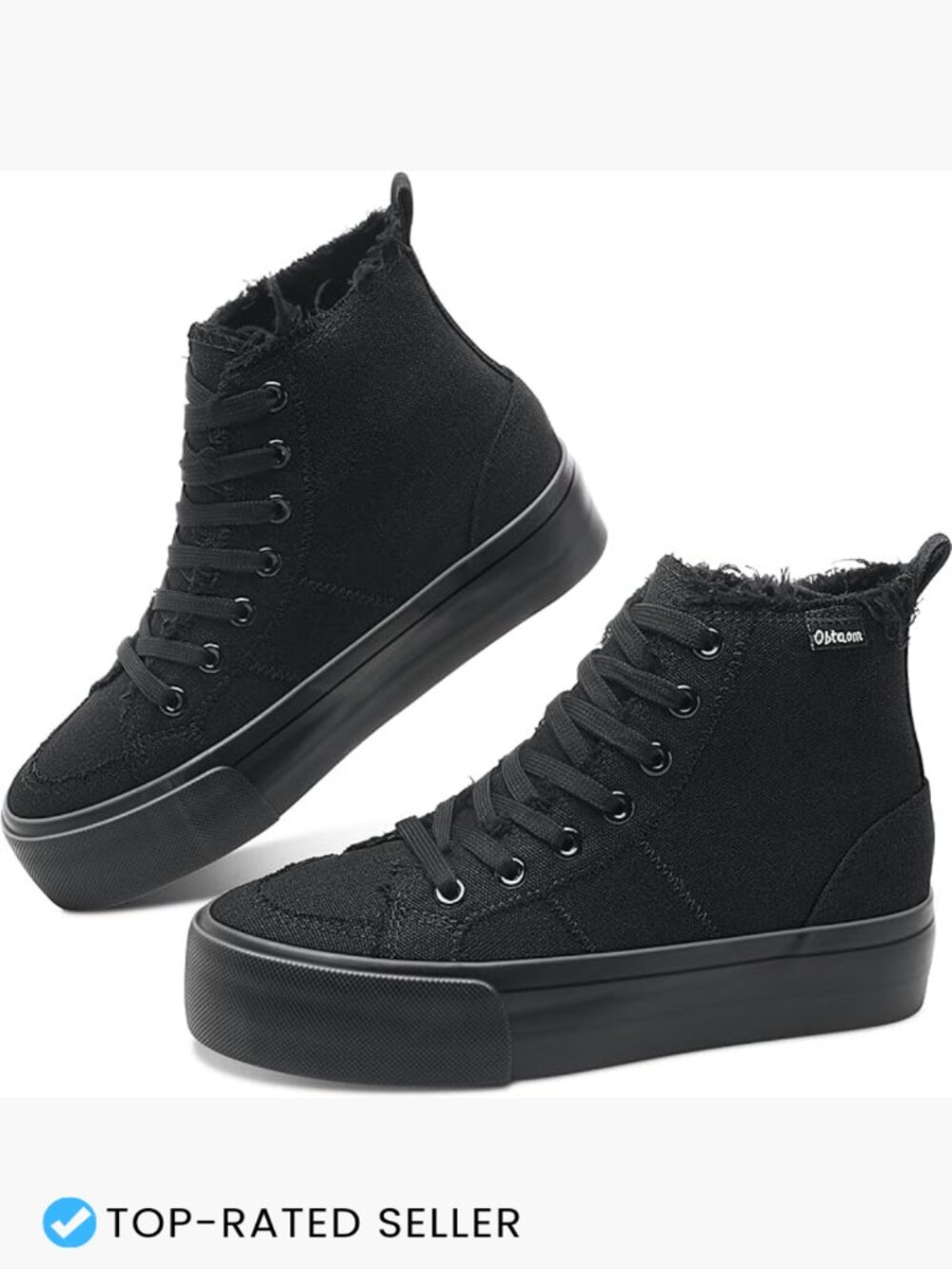 High Top Platform Sneakers Women Mid Calf Skate Shoes Y2K Chunky Canvas Athletic